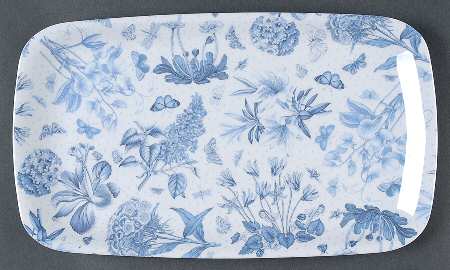 Botanic Blue 15" Melamine Sandwich Tray