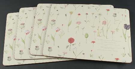 Up the Garden Path Corkboard Placemat - Set of 4