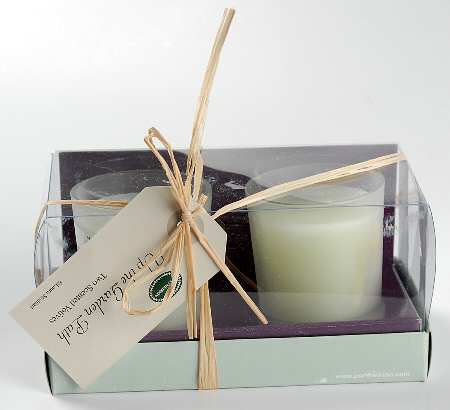 Up the Garden Path Glassware Votive Candlholder,Scent Candles,Set 2