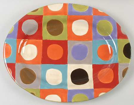 Urban Dots 16" Oval Serving Platter