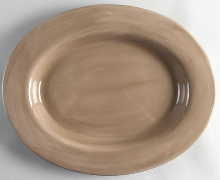 Sausalito Taupe 18" Oval Serving Platter by Pottery Barn China
