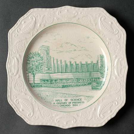 Century of Progress (Green) Square Salad Plate