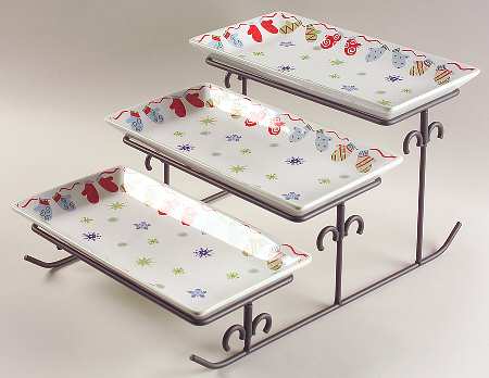 Taffy Candy 3 Step Metal Buffet Stand