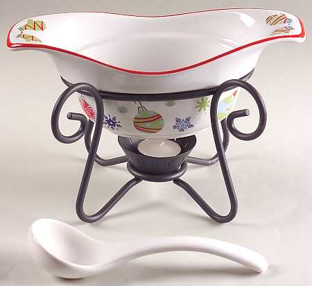 Taffy Candy Gravy Server & Ladle & Metal Stand