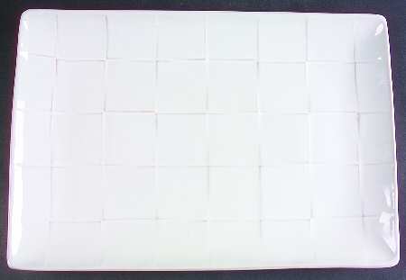 Cubic White Rectangular Serving Platter