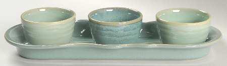 Seychelles Condiment Set-3 Open Bowls & Tray