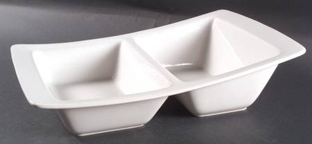 Swoop Rectangular Divided Vegetable Bowl