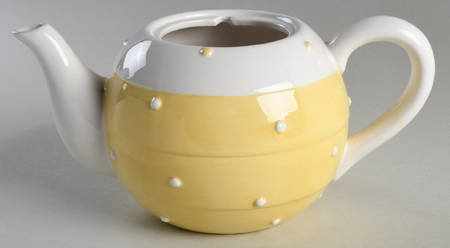 Yellow Polka Dots Teapot No Lid
