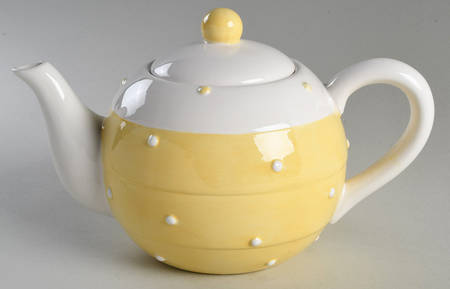 Yellow Polka Dots Teapot & Lid