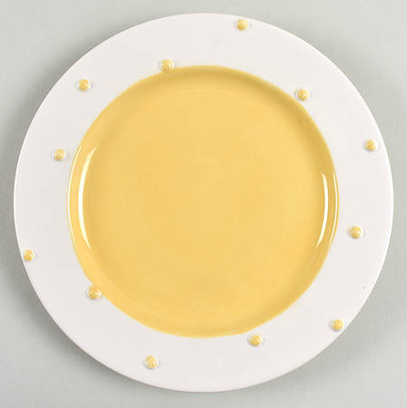 Yellow Polka Dots Salad Plate