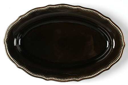 Beaded Bronze 16" Oval Serving Platter