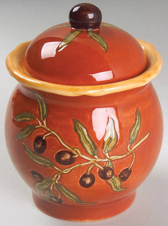 Olive Bistro Sugar Bowl & Lid