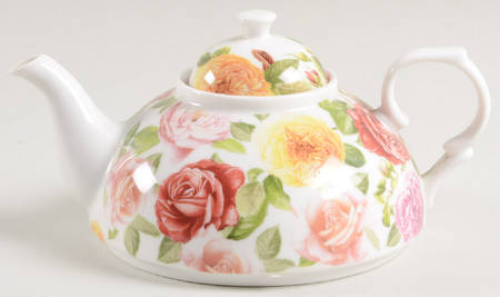 Rose Bouquet Teapot for Individual Teapot & Lid with Cup