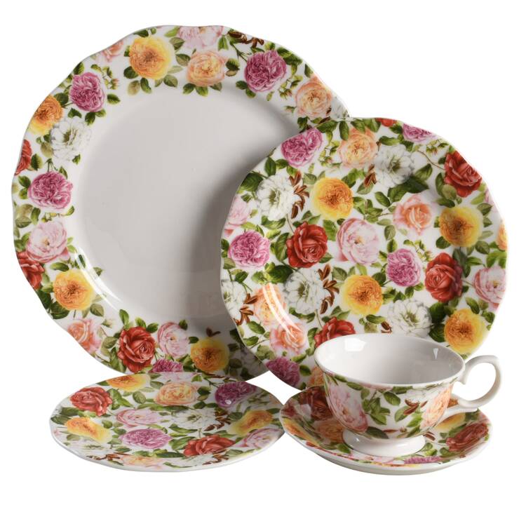 Rose Bouquet 5 Piece Place Setting