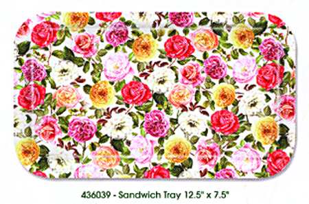 Rose Bouquet 12" Melamine Sandwich Tray