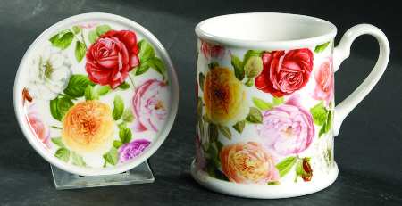 Rose Bouquet Mug & Coaster Set