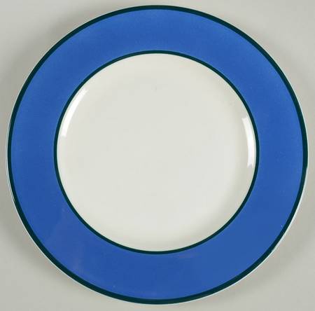 Spa Medium Blue (Rim, Green Trim) Salad Plate