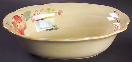 Silk Rose 10" Oval Vegetable Bowl