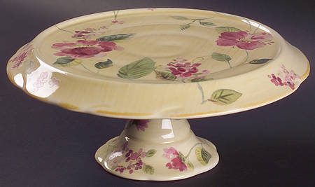 Silk Rose 9" Diameter Pedestal Cake Stand