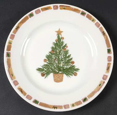 Natural Christmas Bread & Butter Plate