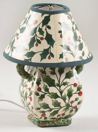 English Holly Electric Lamp No Shade