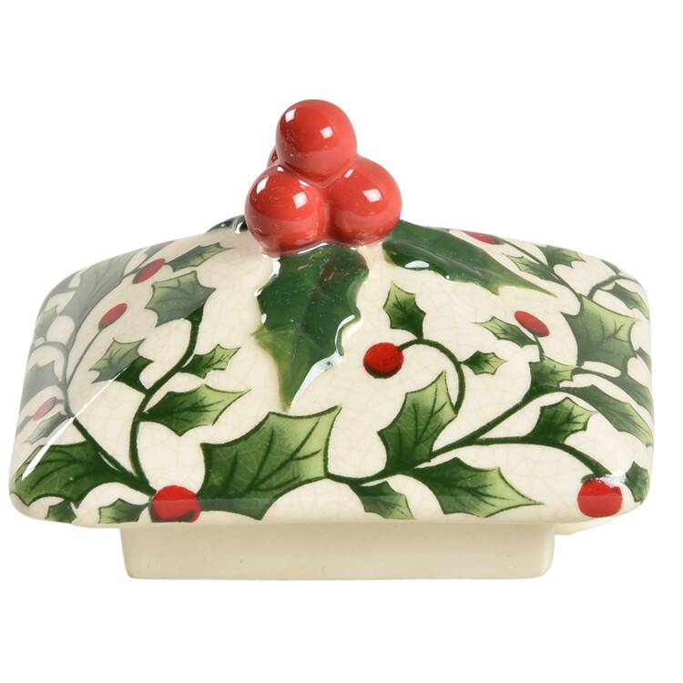 English Holly Lid for Teapot
