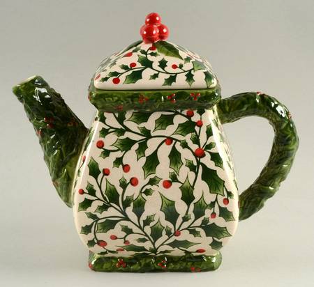 English Holly Teapot & Lid
