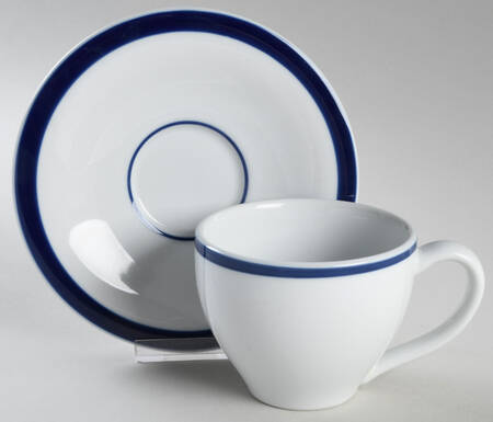 Bistro Blue Flat Cup & Saucer Set