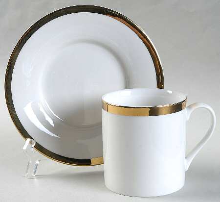 Gold Band Flat Cup & Saucer Set
