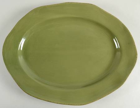 Elemental Moss Green 18" Oval Serving Platter