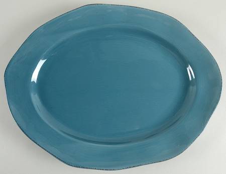 Elemental Smoke Blue 18" Oval Serving Platter
