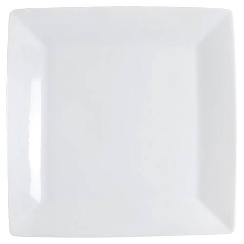 Luminous White Square Dinner Plate