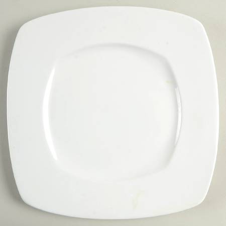 Luminous White Square Dinner Plate