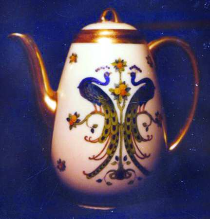 Oriental Bird Coffee Pot & Lid