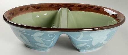 Patio Garden 10" Oval Divided Vegetable Bowl