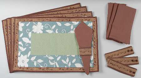 Patio Garden (12 Piece) Cloth Placemat, Napkins, Napkin Rings