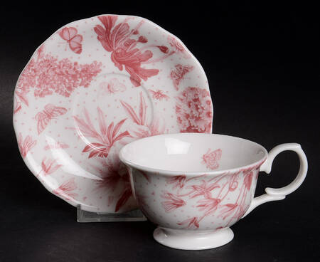 Botanic Pink Footed Cup & Saucer Set