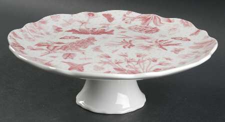 Botanic Pink 10" Diameter Pedestal Cake Stand