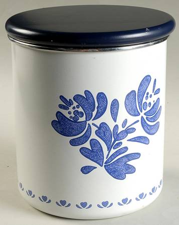 Yorktowne Large Metal Canister & Wood Lid by Pfaltzgraff