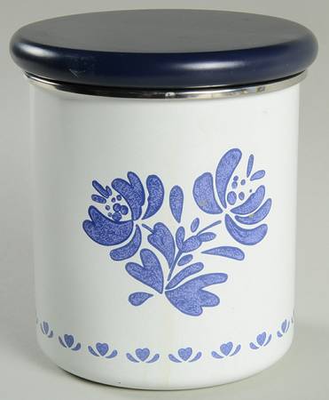 Yorktowne Small Metal Canister & Wood Lid by Pfaltzgraff