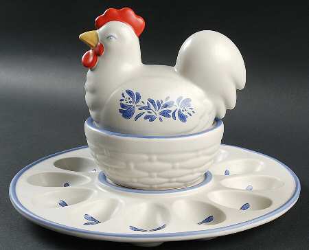 Yorktowne Sculpted Deviled Egg with Covered Bowl