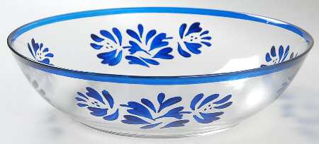 Yorktowne Individual Hand Painted Glass Salad Bowl