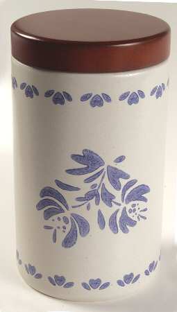 Yorktowne Small Cylinder Canister & Wood Lid by Pfaltzgraff