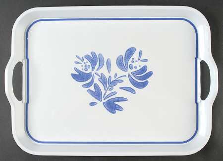Yorktowne 18" Rectangular Handled Serving Melamine Tray