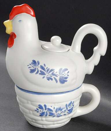 Yorktowne Sculpted Individual Teapot with Cup