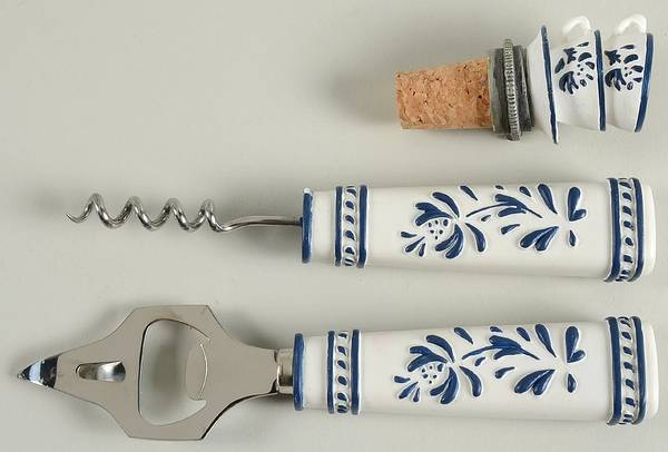 Yorktowne 3pc Bar Set-Bottle Opener, Corkscrew, Wine Stopper
