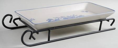 Yorktowne Sled Server-11" Rectangular Tray W/Iron Sled Stand