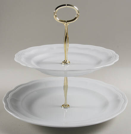 Queen Anne 6 5/8"-10"  2 Tiered Serving Tray (Dp, Sp) HC