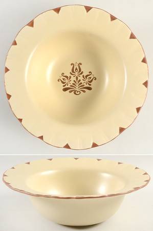 Village (Made in China) 9" Flower Shape Round Vegetable Bowl