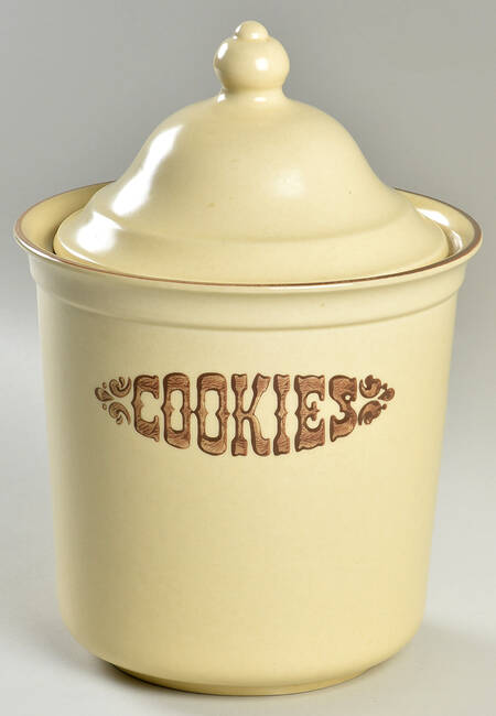 Village (Made in China) Cookie Jar & Lid